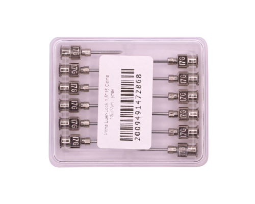 Игла многоразовая Caina, 1,5х15 мм (17G), Luer-Lock, 12 шт.