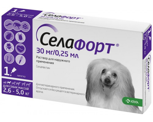 Селафорт 12% 0,25 мл (30 мг) для собак 2,6-5 кг, №1