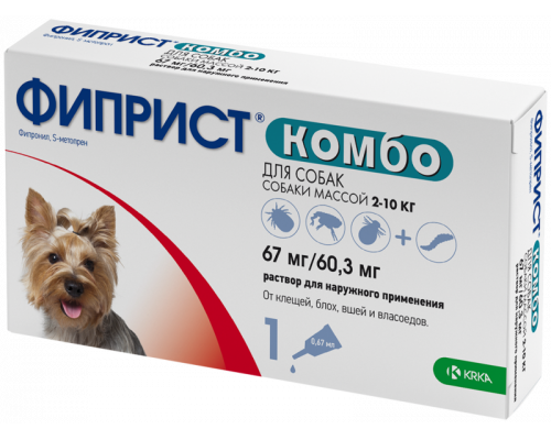 Фиприст Комбо для собак 2-10 кг, капли на холку, 0,67 мл, № 1