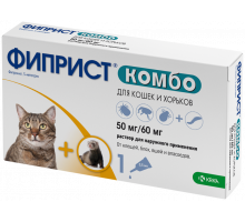 Фиприст Комбо для кошек и хорьков, капли на холку, 0,5 мл, № 1