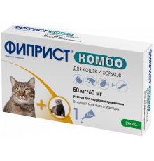 Фиприст Комбо для кошек и хорьков, капли на холку, 0,5 мл, № 1