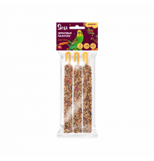 Зерновые палочки для птиц Snax ассорти (вишня, шиповник, овощи), 3 шт., 75 г