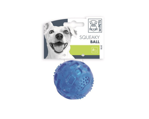 M-PETS Игрушка для собак SQUEAKY мяч-пищалка, диаметр 6,3 см, цвет голубой