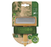 M-PETS Щетка-сликер (пуходерка) бамбуковая BAMBOO Slicker Brush, размер М, 9,5x15,5 см