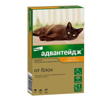 Адвантейдж® капли на холку от блох для котят и кошек до 4 кг. 1 пипетка в упаковке.
