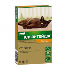 Адвантейдж® капли на холку от блох для котят и кошек до 4 кг. 1 пипетка в упаковке.