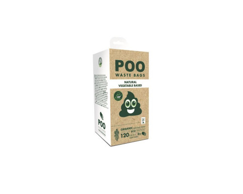 M-PETS Пакеты гигиенические для выгула собак Poo Waste Bags ECO, без запаха, цвет белый, 120 шт.