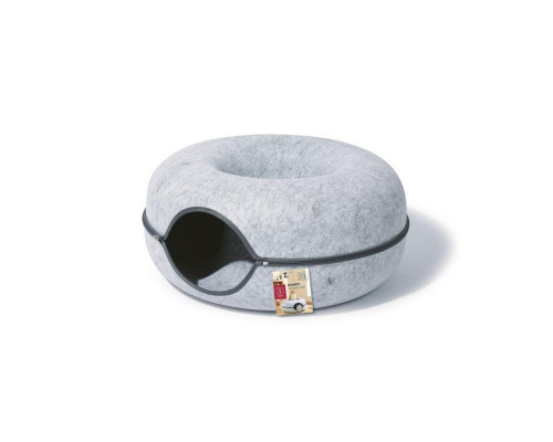 M-PETS Лежанка-тоннель Донат, размер M, 60x60x28 см, цвет серый