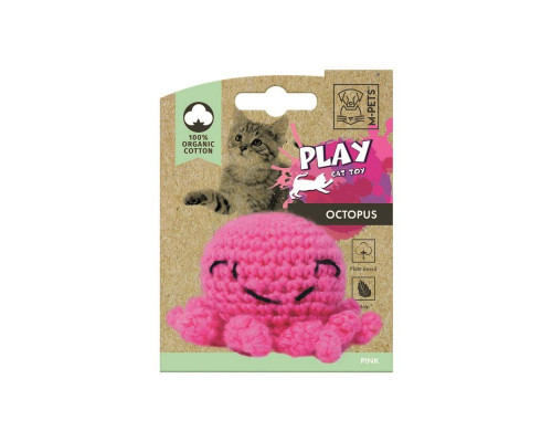 M-PETS Игрушка для кошек PLAY Осьминог с кошачьей мятой, 7,5x7,5x5,5 см, цвет розовый