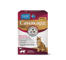 Санакард для кошек и котят, капли на холку, 0,4 мл, № 4