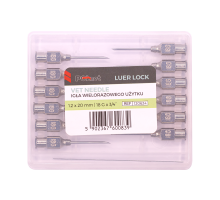 Игла многоразовая POLNET, 1,2х20 мм (18Gх3/4"), Luer-Lock, 12 шт.