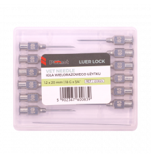 Игла многоразовая POLNET, 1,2х20 мм (18Gх3/4"), Luer-Lock, 12 шт.