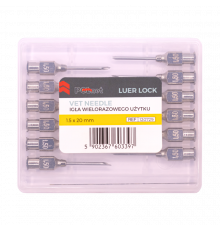 Игла многоразовая POLNET, 1,5х20 мм, Luer-Lock, 12 шт.