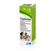 Суролан, суспензия для наружного применения для лечения отитов и заболеваний кожи бактериальной и грибковой этиологии у кошек и собак, 30 мл