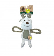 M-PETS Игрушка мягкая для собак Олень Руни с канатом, 30 см