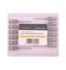 Игла многоразовая POLnet, 1,4х20 мм (17Gх3/4"), Luer-Lock, 12 шт.