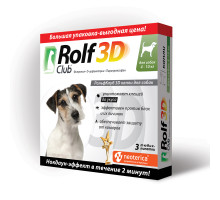 Рольф Клуб 3D от клещей и блох, для собак 4-10 кг, капли на холку, 1 мл, № 3