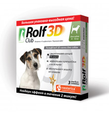 Рольф Клуб 3D от клещей и блох, для собак 4-10 кг, капли на холку, 1 мл, № 3