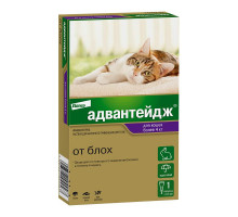 Адвантейдж® капли на холку от блох для кошек более 4 кг. 1 пипетка в упаковке.
