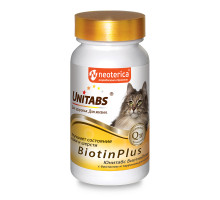 ЮНИТАБС BiotinPlus с Q10 Витамины для кошек, таблетки, № 120