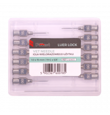 Игла многоразовая POLNET, 1,0х15 мм (19Gх5/8"), Luer-Lock, 12 шт.