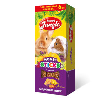 Палочки Happy Jungle для крупных грызунов медовый микс, 6 шт.