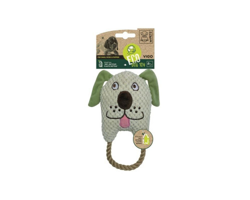 M-PETS Игрушка мягкая для собак Собачка Виго с канатом, 23 см