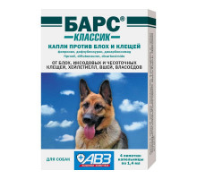 БАРС классик капли против блох и клещей для собак, 1,4 мл, 4 пипетки