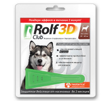 Рольф Клуб 3D от клещей и блох, для собак 20-40 кг, капли на холку, 2,5 мл