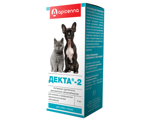 Декта-2 для собак и кошек, капли глазные, 5 мл
