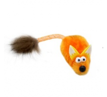 Игрушка GoSi для кошек Лисичка-пищалка, цвет оранжевый, 15 см