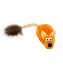 Игрушка GoSi для кошек Лисичка-пищалка, цвет оранжевый, 15 см