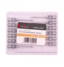 Игла многоразовая POLnet, 1,6х25 мм (16Gх1"), Luer-Lock, 12 шт.