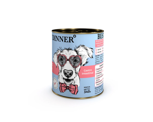 Бест Диннер Gastro Intestinal Exclusive Vet Profi консервы для собак с ягненком и сердцем, 340 г