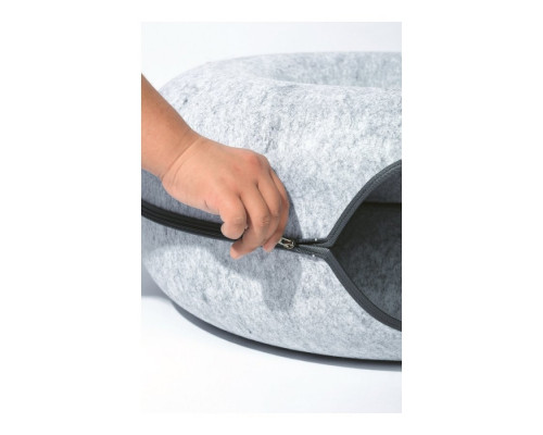 M-PETS Лежанка-тоннель Донат, размер M, 60x60x28 см, цвет серый