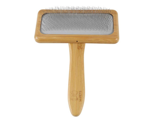 M-PETS Щетка-сликер (пуходерка) бамбуковая BAMBOO Slicker Brush, размер М, 9,5x15,5 см