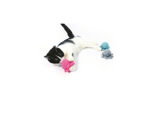 M-PETS Игрушка для кошек PLAY Осьминог с кошачьей мятой, 7,5x7,5x5,5 см, цвет розовый