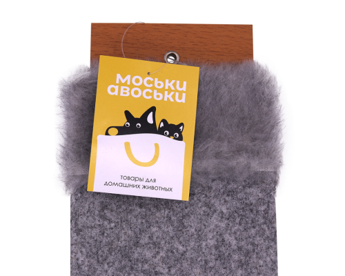 Моськи-Авоськи Когтеточка с мехом, 57х12х1,5 см, цвет серый
